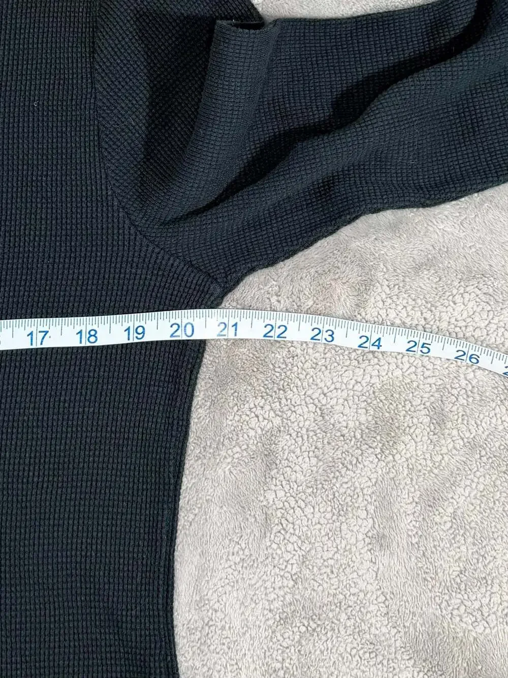 True Religion Men's Waffle Knit Long Sleeve Henley Shirt in Black, L